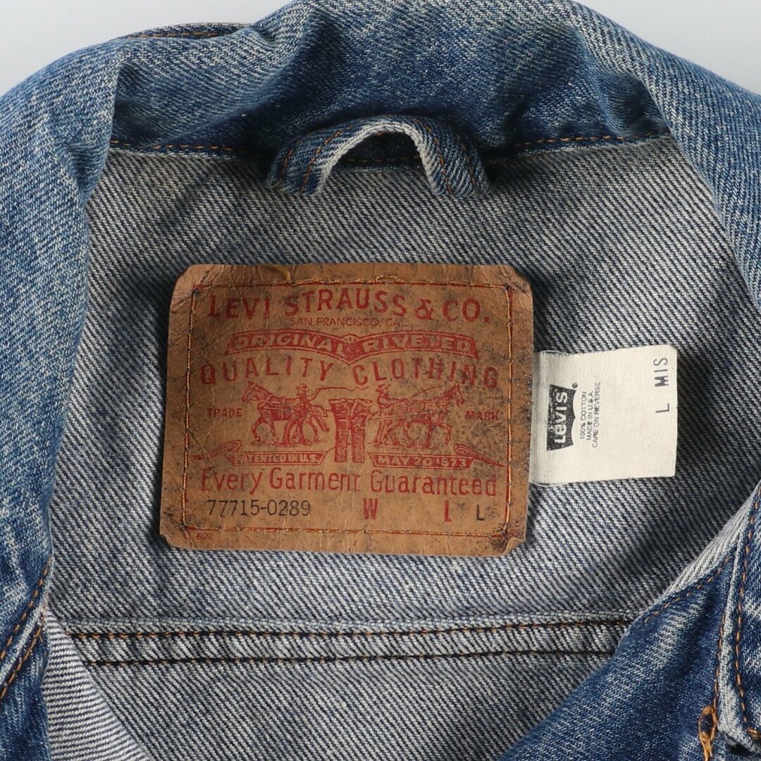 Levi's(リーバイス)の古着 00年代 リーバイス Levi's 77715-0289 デニムジャケット Gジャン USA製 レディースL /eaa444368 レディースのジャケット/アウター(Gジャン/デニムジャケット)の商品写真