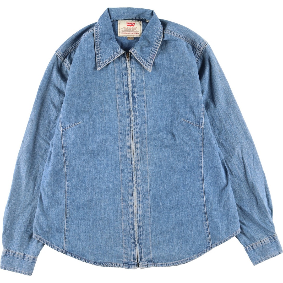 Levi's(リーバイス)の古着 リーバイス Levi's JEANSWEAR FOR WOMEN デニムブルゾン レディースL /eaa445905 レディースのジャケット/アウター(Gジャン/デニムジャケット)の商品写真