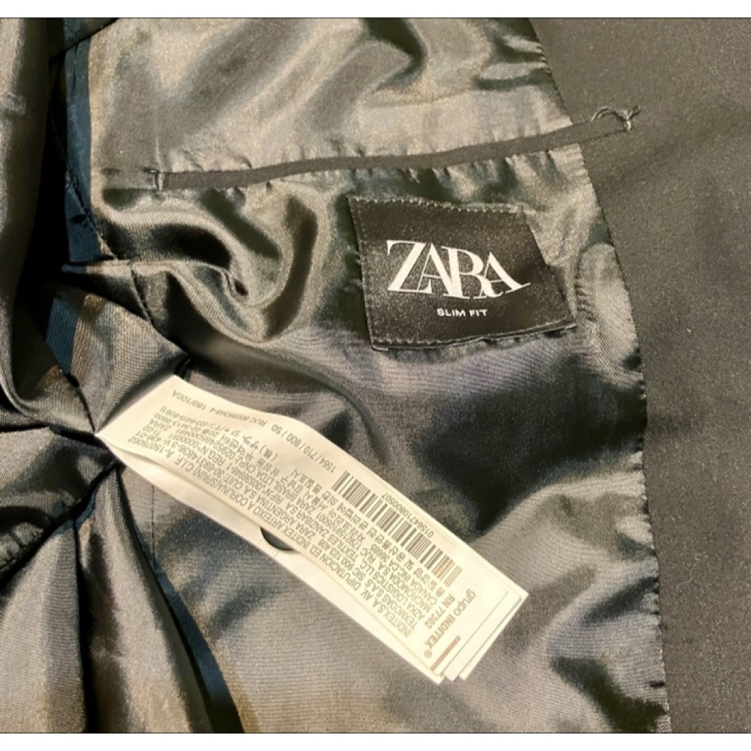 ZARA(ザラ)のZARA ザラ テーラードジャケット 黒 ブラック EUR.50 メンズのジャケット/アウター(テーラードジャケット)の商品写真