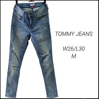 トミージーンズ(TOMMY JEANS)の☆トミージーンズ☆ダメージデニム☆スキニーデニム☆ストレッチ☆ペイント模様☆(デニム/ジーンズ)