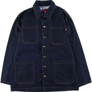 クージー(COOGI)の古着 濃紺 ビッグサイズ クージー COOGI DOWN UNDER BLUE デニムカバーオール メンズXXXL /eaa445904(カバーオール)