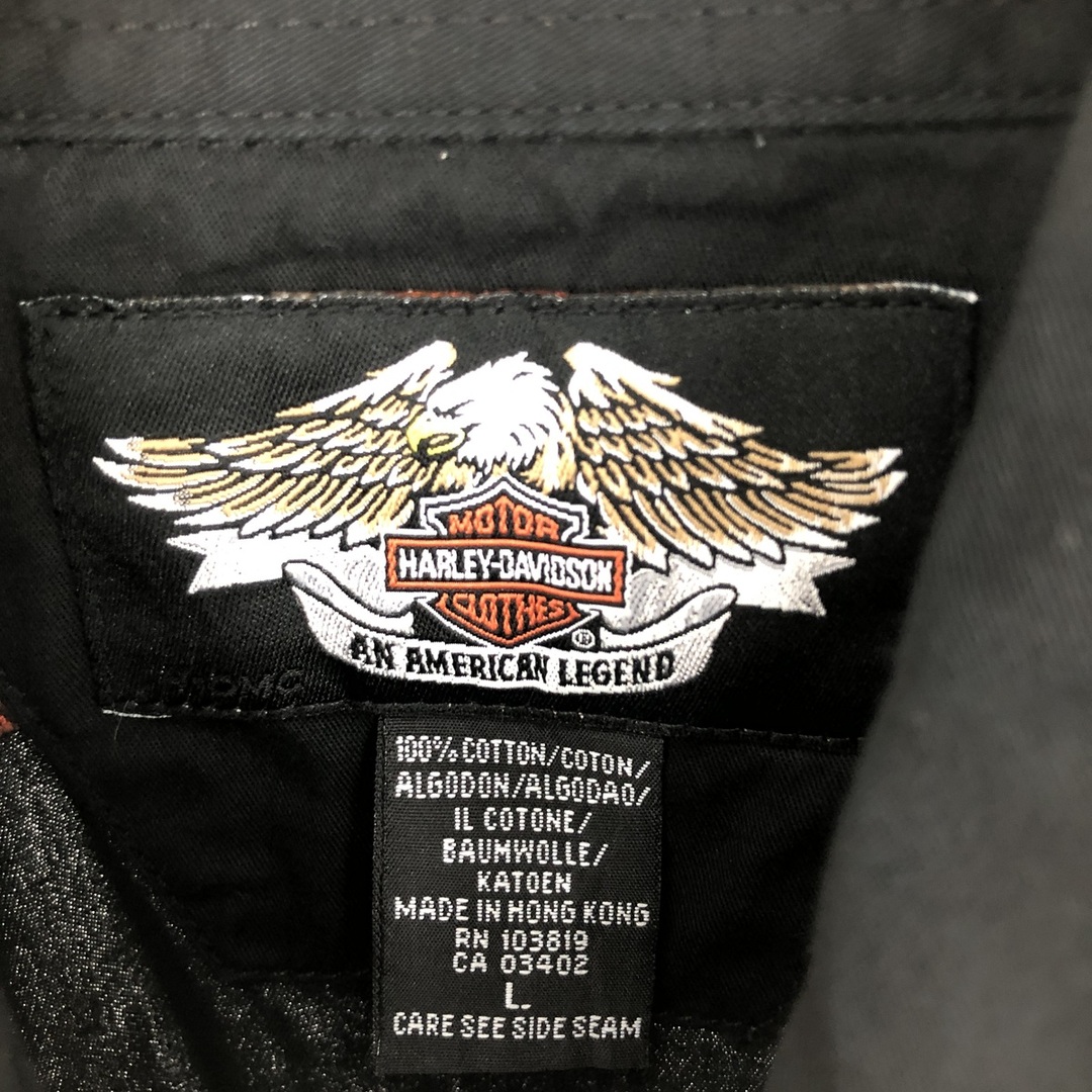 Harley Davidson(ハーレーダビッドソン)の古着 ハーレーダビッドソン Harley-Davidson 半袖 ワークシャツ メンズL /eaa441849 メンズのトップス(シャツ)の商品写真