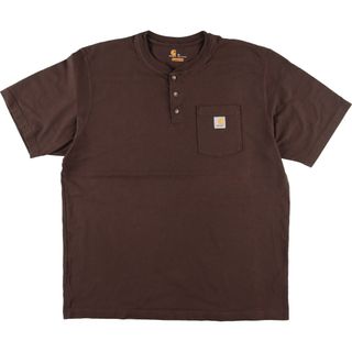 カーハート(carhartt)の古着 カーハート Carhartt ORIGINAL FIT ヘンリーネック 半袖 ワンポイントロゴポケットTシャツ メンズXL /eaa441929(Tシャツ/カットソー(半袖/袖なし))