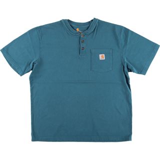 カーハート(carhartt)の古着 カーハート Carhartt ORIGINAL FIT ヘンリーネック 半袖 ワンポイントロゴポケットTシャツ メンズL /eaa441930(Tシャツ/カットソー(半袖/袖なし))