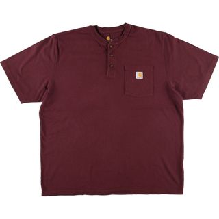 カーハート(carhartt)の古着 カーハート Carhartt ORIGINAL FIT ヘンリーネック 半袖 ワンポイントロゴポケットTシャツ メンズXL /eaa441988(Tシャツ/カットソー(半袖/袖なし))