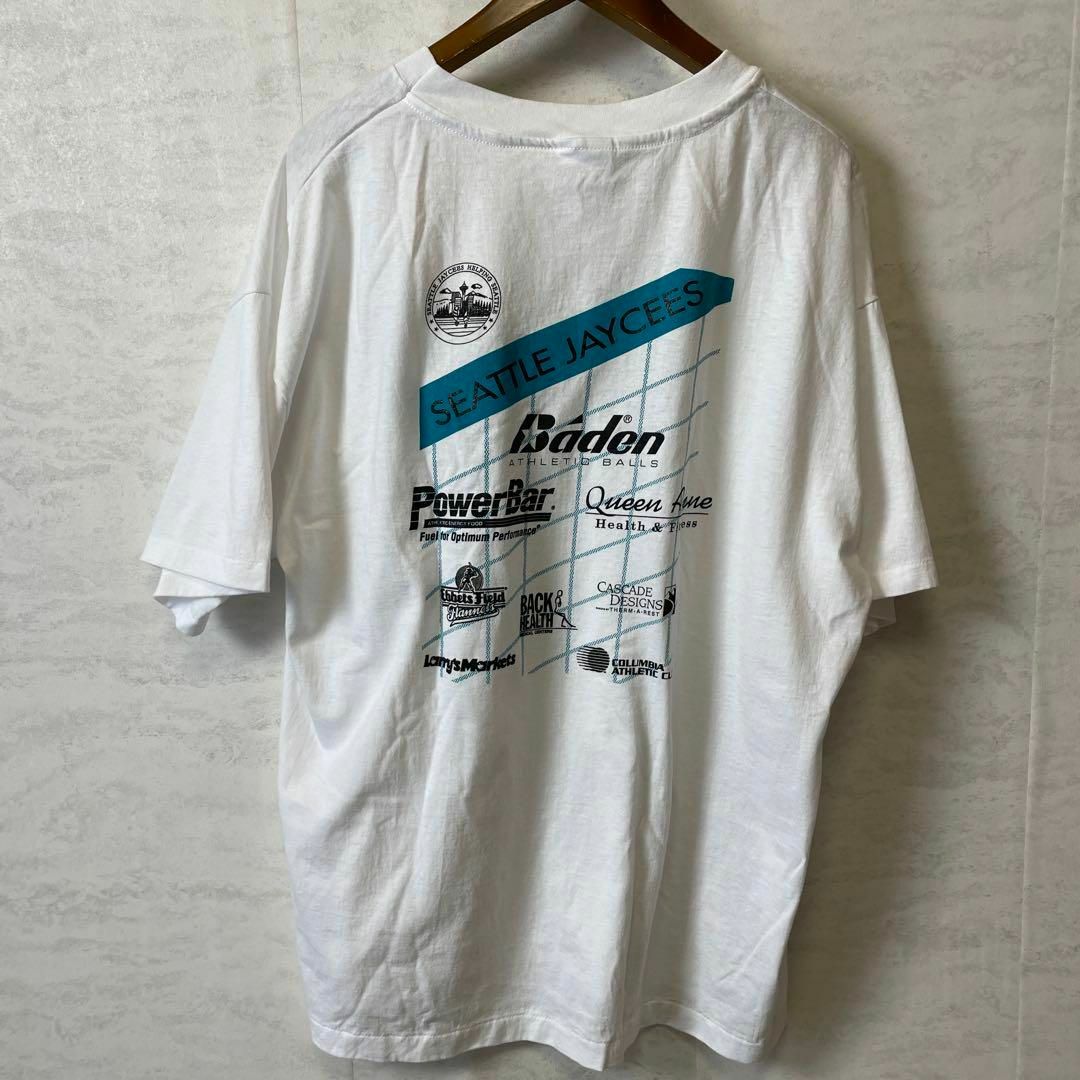 ビンテージＴシャツ　シングルステッチ　サイズＸＬ　メイドインUSA　白ホワイト メンズのトップス(Tシャツ/カットソー(半袖/袖なし))の商品写真