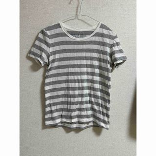 ムジルシリョウヒン(MUJI (無印良品))の無印良品　ボーダーTシャツ　グレー　レディースSサイズ(Tシャツ(半袖/袖なし))