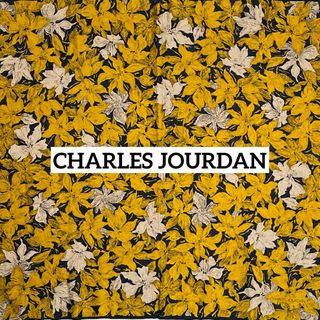 シャルルジョルダン(CHARLES JOURDAN)の★CHARLES JOURDAN★ スカーフ 花柄 シルク ネイビー イエロー(バンダナ/スカーフ)