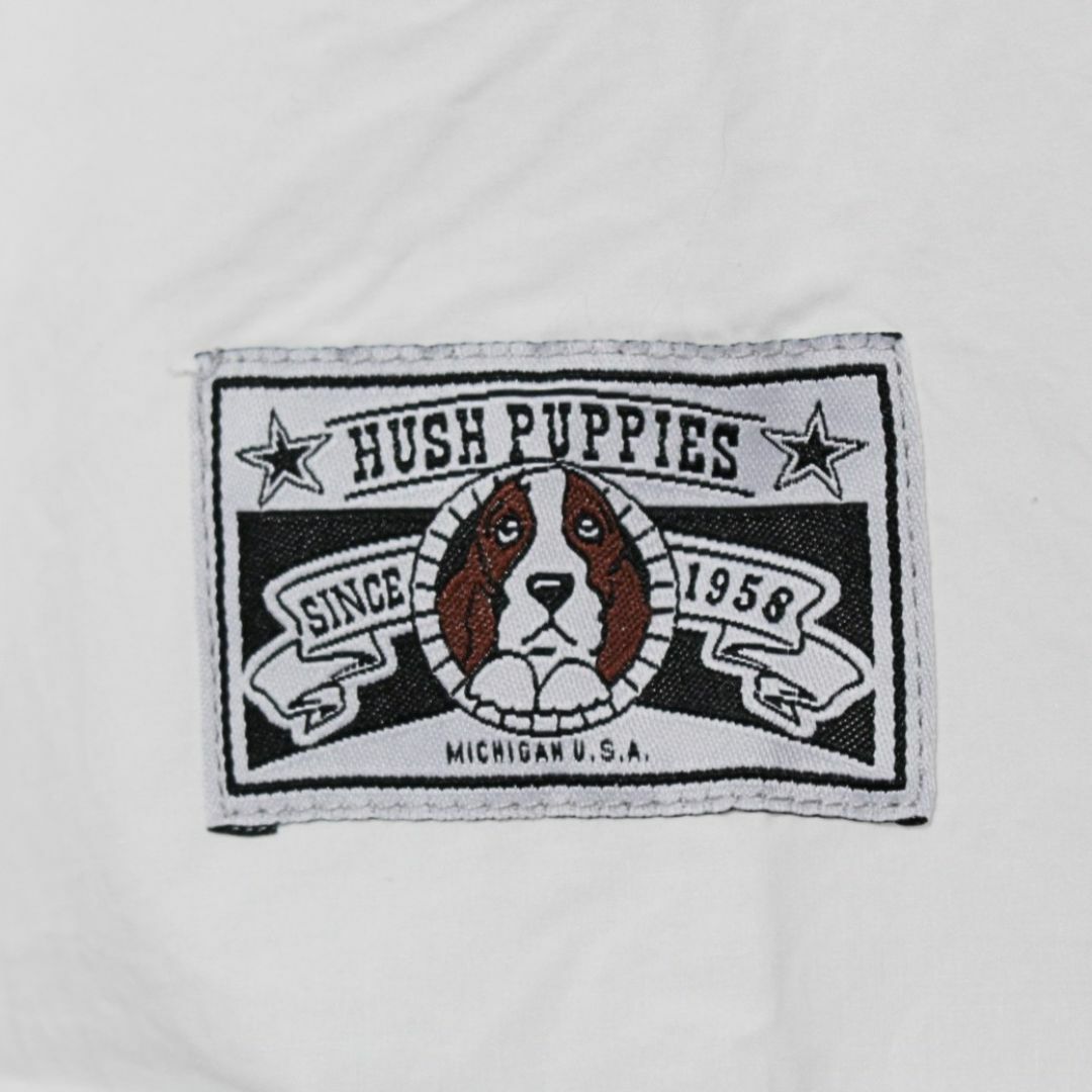 Hush Puppies(ハッシュパピー)の新品 ハッシュパピー ワッペンアクセント ロゴタグ ミリタリーシャツ L 白 メンズのトップス(シャツ)の商品写真