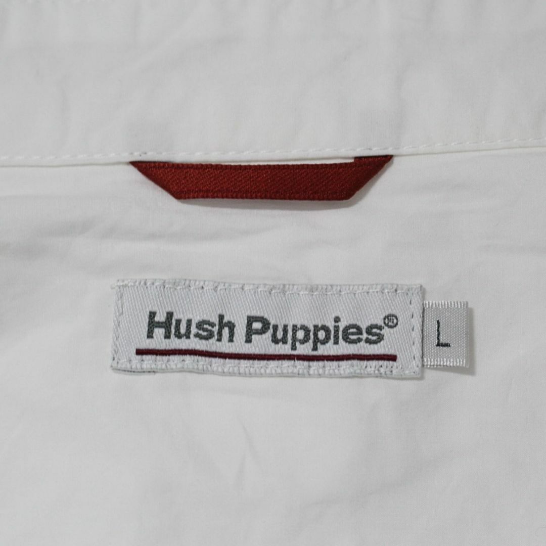 Hush Puppies(ハッシュパピー)の新品 ハッシュパピー ワッペンアクセント ロゴタグ ミリタリーシャツ L 白 メンズのトップス(シャツ)の商品写真