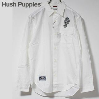 ハッシュパピー(Hush Puppies)の新品 ハッシュパピー ワッペンアクセント ロゴタグ ミリタリーシャツ L 白(シャツ)