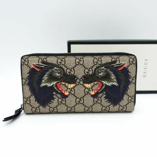 グッチ(Gucci)のGUCCI グッチ GGスプリーム ダブル ウルフ ラウンドファスナー 長財布(長財布)