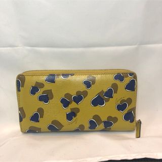 グッチ(Gucci)のGucci 長財布　ハートビート　GG 黄色　ラウンドジップ(財布)