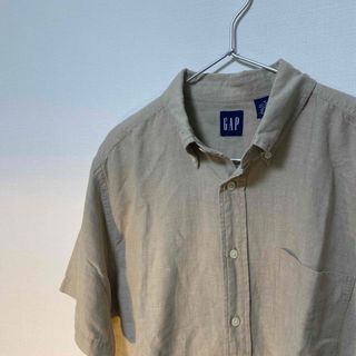 GAP - 90S OLD GAP デカタグ リネンBDシャツ M(XL相当)