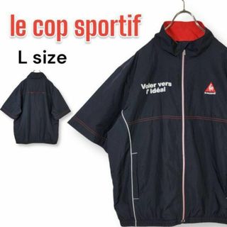 ルコックスポルティフ(le coq sportif)のルコック スポルティフ ゴルフ ウインドブレーカー 半袖 ハーフジップ 黒色 L(ウエア)