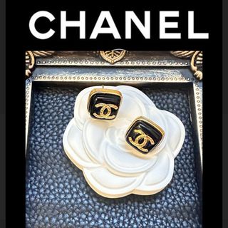 シャネル　ピアス　ブラック　スクエア　CHANEL 