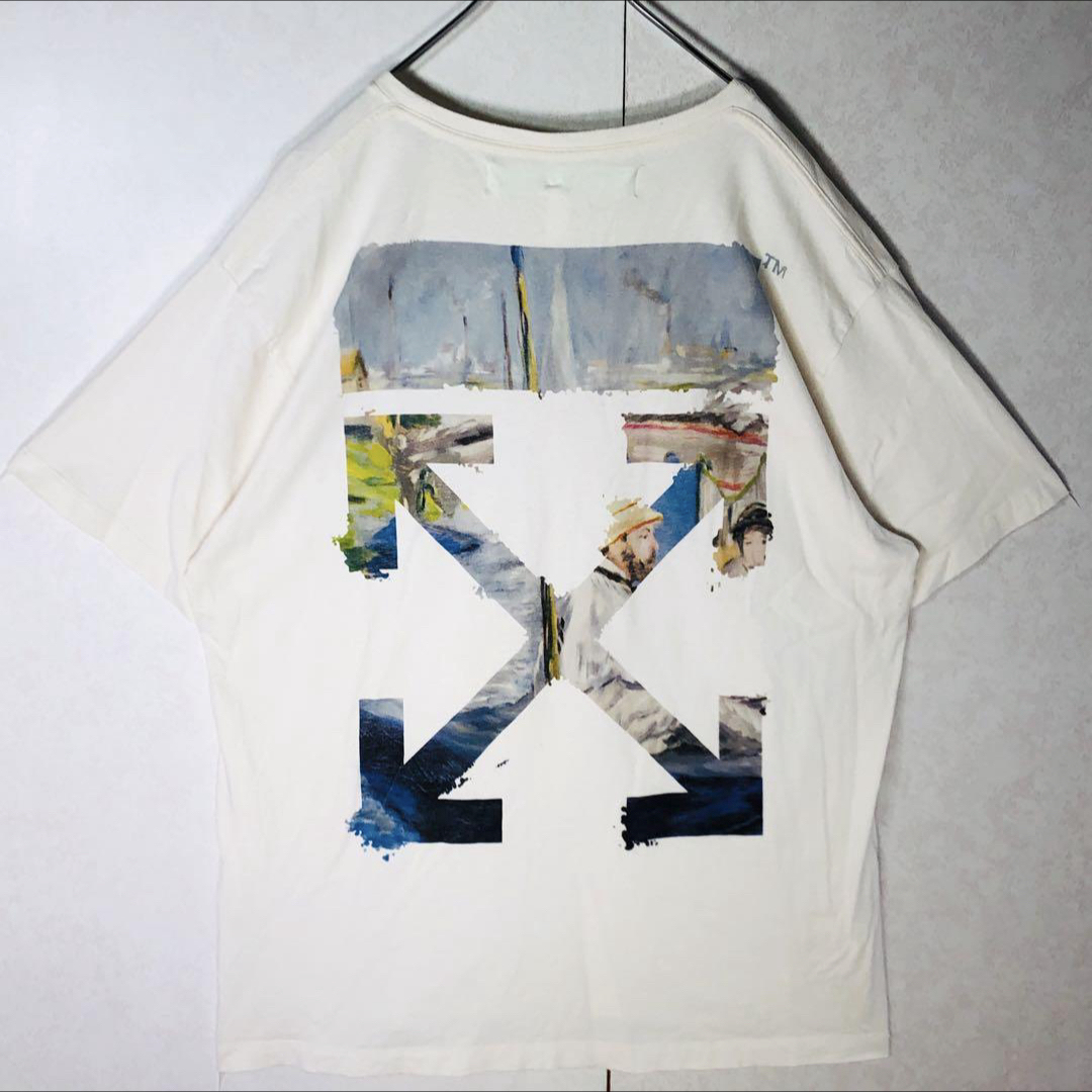 OFF-WHITE(オフホワイト)の【キムタク着用モデル】オフホワイト 入手困難 クロスアロー 半袖Tシャツ M メンズのトップス(Tシャツ/カットソー(半袖/袖なし))の商品写真