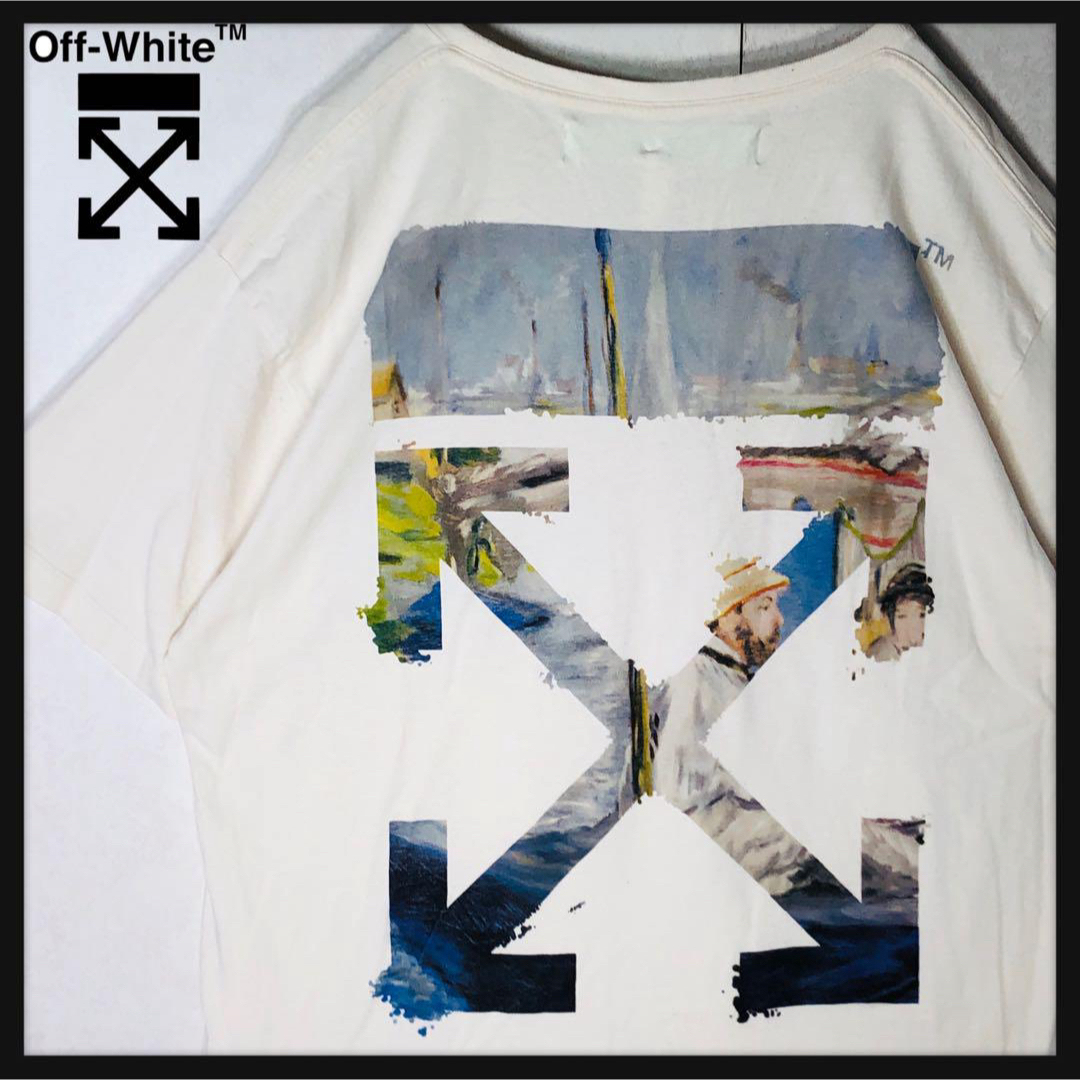 OFF-WHITE(オフホワイト)の【キムタク着用モデル】オフホワイト 入手困難 クロスアロー 半袖Tシャツ M メンズのトップス(Tシャツ/カットソー(半袖/袖なし))の商品写真