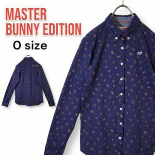 マスターバニーエディション(MASTER BUNNY EDITION)のマスターバニーエディション 長袖シャツ サイズ０ ペイズリー柄 紺 ゴルフウェア(ウエア)