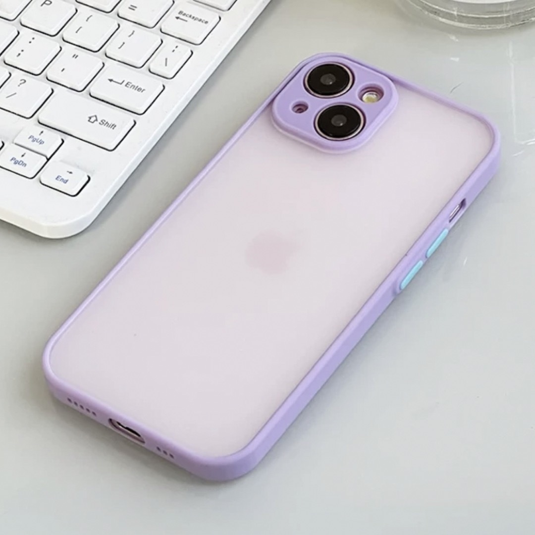 iPhone case マットクリア パープル おしゃれ 韓国 可愛い TPU  スマホ/家電/カメラのスマホアクセサリー(iPhoneケース)の商品写真