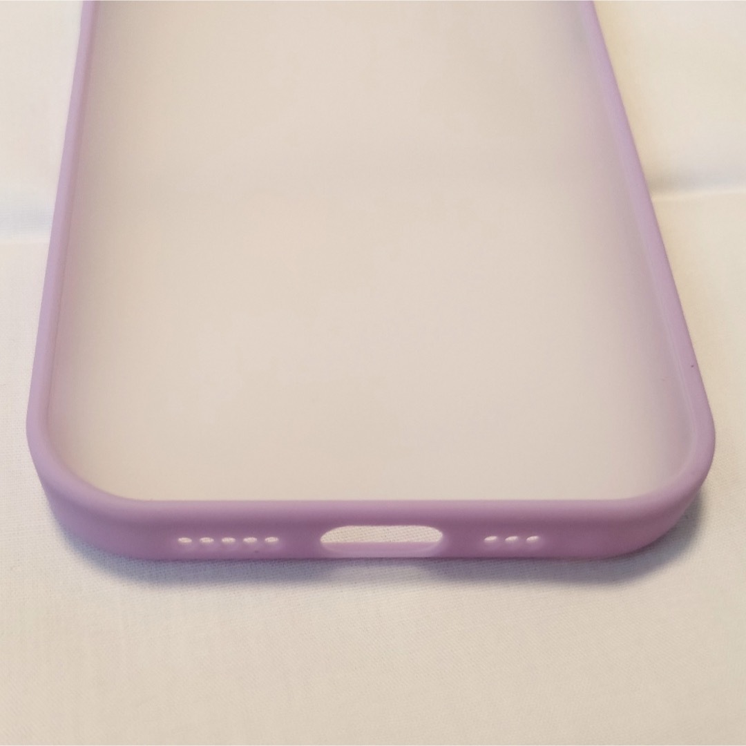 iPhone case マットクリア パープル おしゃれ 韓国 可愛い TPU  スマホ/家電/カメラのスマホアクセサリー(iPhoneケース)の商品写真