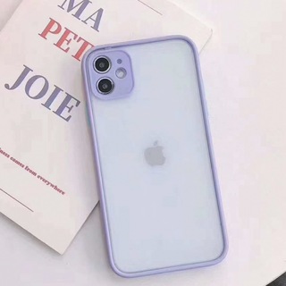 iPhone case マットクリア パープル おしゃれ 韓国 可愛い TPU (iPhoneケース)