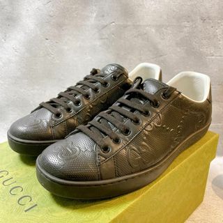 グッチ(Gucci)のGUCCI グッチ シマ レザー シューズ スニーカー モノグラム(スニーカー)