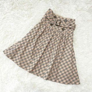 バーバリーブルーレーベル(BURBERRY BLUE LABEL)の美品♡ バーバリーブルーレーベル　ノバチェックチェック　ピンク　S　膝丈スカート(ひざ丈スカート)