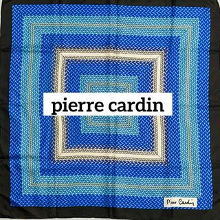 ピエールカルダン(pierre cardin)の★pierre cardin★ スカーフ ヘリンボーン シルク ブルー ブラック(バンダナ/スカーフ)