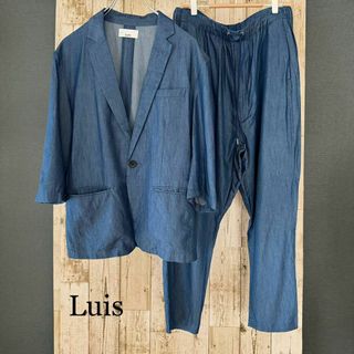 美品 Lui's ストレッチ ジャージー インディゴ セットアップ 上L下M(その他)