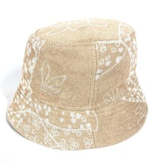 エルメス(Hermes)のエルメス HERMES ハット 《ジーン》Gene bucket hat  H231001N パイル ハット帽 帽子 バケットハット ボブハット ハット コットン サーブル / ホワイト ベージュ 美品(ハット)