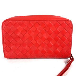 ボッテガヴェネタ(Bottega Veneta)のボッテガヴェネタ BOTTEGA VENETA イントレチャート 650524 カバン セカンドバッグ ストラップ付 クラッチバッグ レザー トマト レッド 美品(セカンドバッグ/クラッチバッグ)