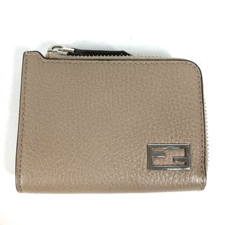 FENDI - フェンディ FENDI ロゴ 7M0330 フラグメントケース 財布 財布 小銭入れ L字ファスナー コインケース レザー ベージュ系 美品