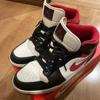 ナイキ(NIKE)のNIKE AIR JORDAN 1 MID white/red-black(スニーカー)