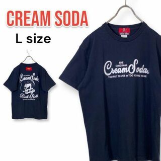 【レア】クリームソーダ CREAM SODA 半袖Tシャツ 50th記念 黒 L(Tシャツ/カットソー(半袖/袖なし))