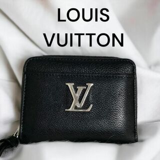 LOUIS VUITTON ヴィトン ラウンドジップ ミニ 財布 黒 ブラック(財布)