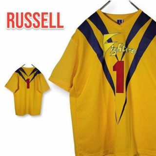 ラッセルアスレティック(Russell Athletic)のラッセルアスレチック ゲームシャツ フリーサイズ 黄色 90s 日本製 Tシャツ(Tシャツ/カットソー(半袖/袖なし))