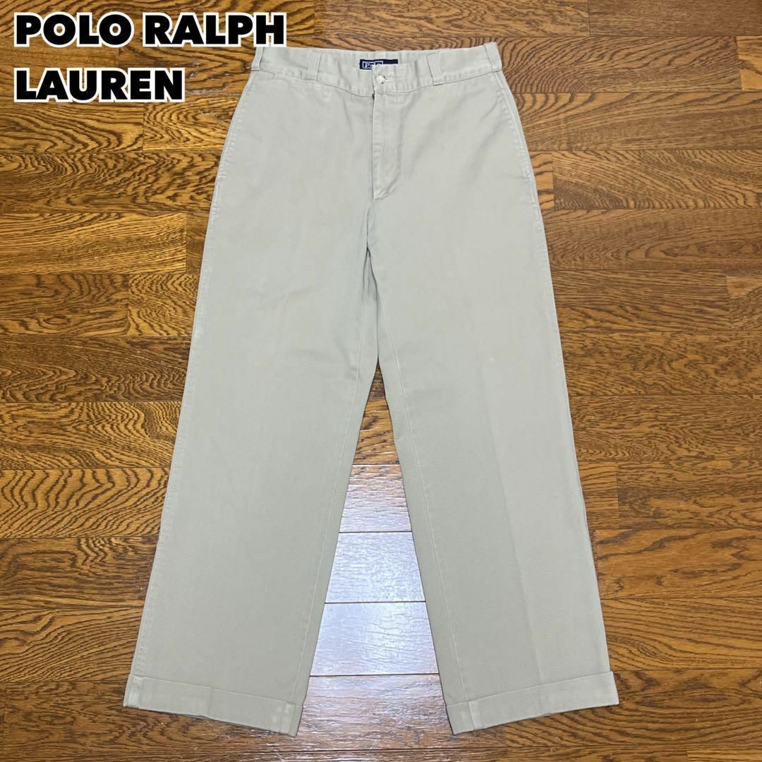 POLO RALPH LAUREN(ポロラルフローレン)の80s POLO RALPH LAUREN チノパン ポロチノ ベージュ 樫山 メンズのパンツ(チノパン)の商品写真