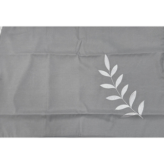 残1点✨️枕カバー ピロケース グレー 刺繍 折込式 ファスナー無 60×43(枕)