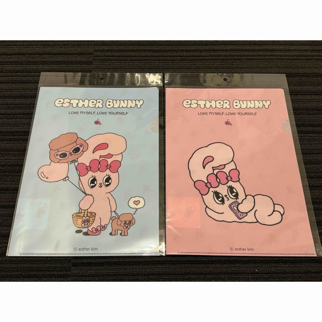 ESTHER BUNNY エスターバニー　クリアファイル　ピンク　ブルー　新品 エンタメ/ホビーのアニメグッズ(クリアファイル)の商品写真