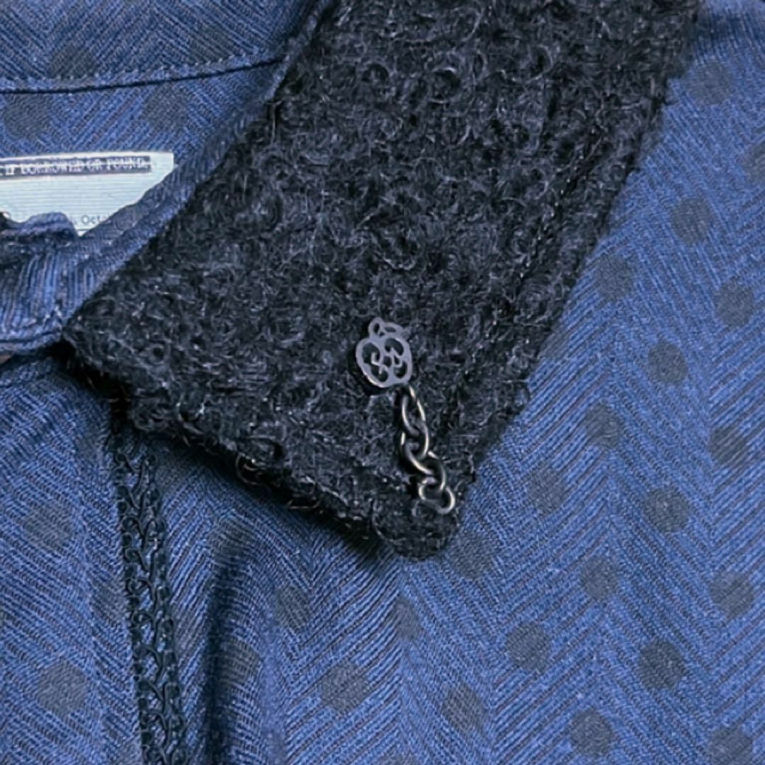 SHAREEF(シャリーフ)のSHAREEF シャリーフ シャツ 長袖 ドット 水玉 ネイビー メンズのトップス(Tシャツ/カットソー(七分/長袖))の商品写真