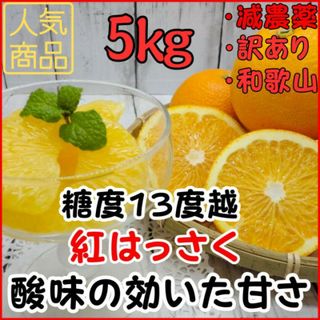 紅はっさく 訳あり 5㎏ 減農薬 大人気 八朔 和歌山 酸味と甘みがさっぱり(フルーツ)