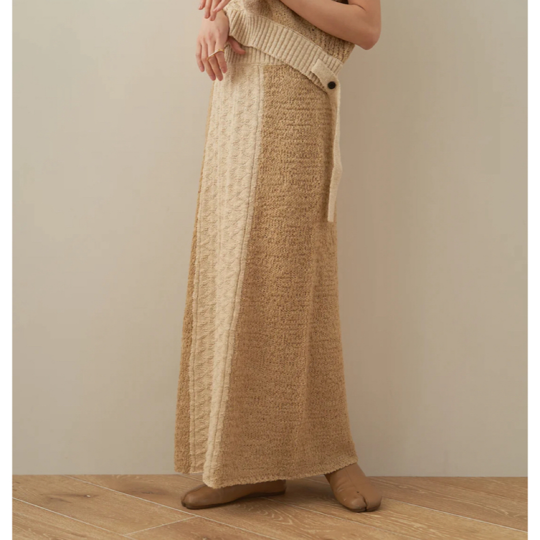 【nuyuh】tape yarn knit skirt