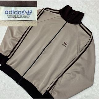 アディダス(adidas)のアディダス　デサント製adidasトラックジャケット ベージュ×ブラウン　在原(ジャージ)