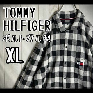 トミーヒルフィガー(TOMMY HILFIGER)の【希少サイズ】　トミーヒルフィガー　長袖シャツ　ネルシャツ　ブロックチェック(Tシャツ/カットソー(七分/長袖))