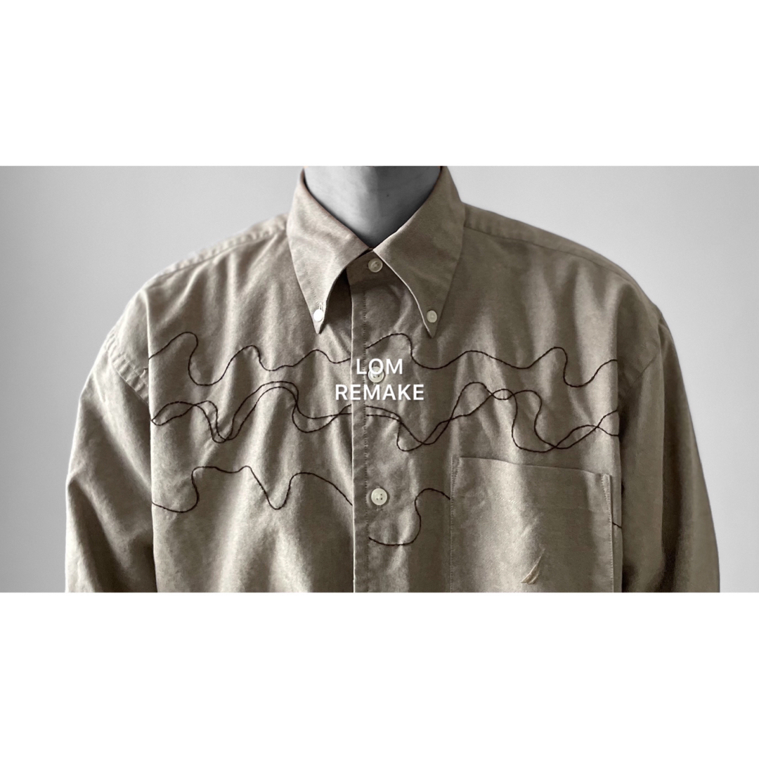 "remake" 曲線 4.0 embroidery shirt. 長袖 刺繍 メンズのトップス(シャツ)の商品写真