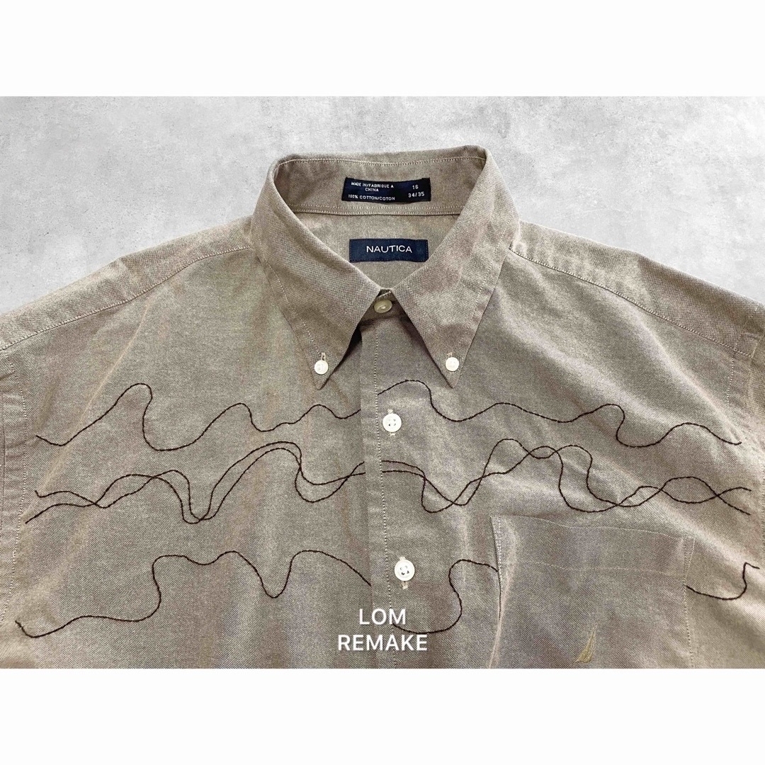 "remake" 曲線 4.0 embroidery shirt. 長袖 刺繍 メンズのトップス(シャツ)の商品写真
