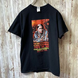 メンズ半袖Ｔシャツ　黒ブラック　プリントＴシャツ　サイズＭ　ネイティブデザイン(Tシャツ/カットソー(半袖/袖なし))