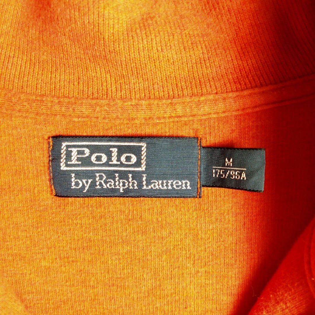 POLO RALPH LAUREN(ポロラルフローレン)のポロバイラルフローレン　ハーフジップ　Mサイズ　オレンジ　グリーンポニー　美品 メンズのトップス(ニット/セーター)の商品写真