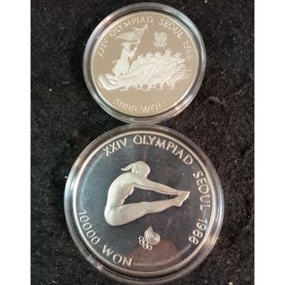 銀貨　ソウルオリンピック記念silver925銀貨　２枚銀貨総重量 50.43g(金属工芸)